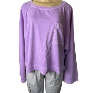Calia Soft Lilac Long Sleeve oversized Women's boxy Top large